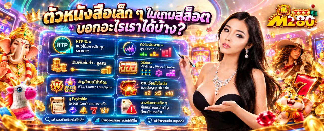 ภาพประกอบบทความ ตัวหนังสือเล็ก ๆ ในเกมสล็อต บอกอะไรเราได้บ้าง